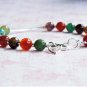 Multi Agate Round 6mm Faceted beads adjustable stacking bracelet | STK-4687