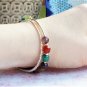 Multi Agate Round 6mm Faceted beads adjustable stacking bracelet | STK-4687