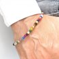 Multi Quartz Round 4mm Smooth beads adjustable stacking bracelet | STK-4793