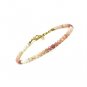 Pink Opal Round 3.5mm Faceted beads adjustable stacking bracelet | STK-5113