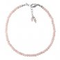 Rose Quartz Round 3mm Faceted beads adjustable stacking bracelet | STK-5345