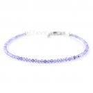 Tanzanite Round 2.5mm Faceted beads adjustable stacking bracelet | STK-5503