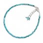 Turquoise Round 2.5mm Faceted beads adjustable stacking bracelet | STK-5550