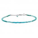 Turquoise Round 2.5mm Faceted beads adjustable stacking bracelet | STK-5551