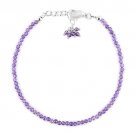 Amethyst Round 2-2.5mm Faceted beads adjustable stacking bracelet | STK-0186