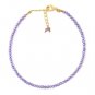 Amethyst Round 2-2.5mm Faceted beads adjustable stacking bracelet | STK-0288
