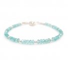 Apatite Rondelle 3-4mm Faceted beads adjustable stacking bracelet | STK-0610
