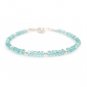 Apatite Rondelle 3-4mm Faceted beads adjustable stacking bracelet | STK-0610