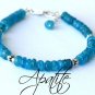Apatite Rondelle 4.5mm Faceted beads adjustable stacking bracelet | STK-0617