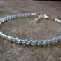 Aquamarine Round 3.5mm Faceted beads adjustable stacking bracelet | STK-0801