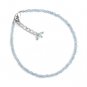 Aquamarine Round 2.5mm Faceted beads adjustable stacking bracelet | STK-0814