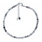 Black Rutile Round 3mm Faceted beads adjustable stacking bracelet | STK-1200