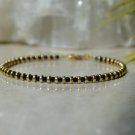 Black Spinel Round 2mm Faceted beads adjustable stacking bracelet | STK-1212