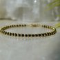 Black Spinel Round 2mm Faceted beads adjustable stacking bracelet | STK-1212