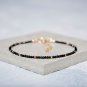 Black Spinel Round 2mm Faceted beads adjustable stacking bracelet | STK-1215