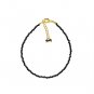 Black Spinel Round 2mm Faceted beads adjustable stacking bracelet | STK-1222