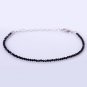 Black Spinel Round 2mm Faceted beads adjustable stacking bracelet | STK-1270