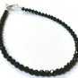 Black Spinel Round 4mm Faceted beads adjustable stacking bracelet | STK-1274