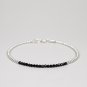 Black Spinel Round 2mm Faceted beads adjustable stacking bracelet | STK-1327