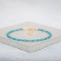 Blue Apatite Round 2mm Faceted beads adjustable stacking bracelet | STK-1513