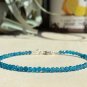 Blue Apatite Round 2mm Faceted beads adjustable stacking bracelet | STK-1529