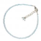 Blue Topaz Round 2.5mm Faceted beads adjustable stacking bracelet | STK-1742