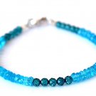 Blue Topaz Mix 3.5-4mm Faceted beads adjustable stacking bracelet | STK-1747