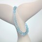 Blue Topaz Rondelle 4mm Smooth beads adjustable stacking bracelet | STK-1754