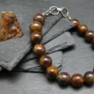 Boulder Opal Round 12mm Smooth beads adjustable stacking bracelet | STK-1783