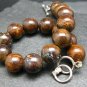 Boulder Opal Round 12mm Smooth beads adjustable stacking bracelet | STK-1783
