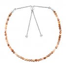 Camel Jasper Round 3mm Faceted beads adjustable stacking bracelet | STK-1807