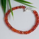 Carnelian Rondelle 4mm Faceted beads adjustable stacking bracelet | STK-1836