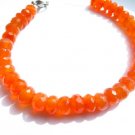 Carnelian Rondelle 8mm Faceted beads adjustable stacking bracelet | STK-1841