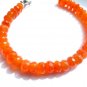 Carnelian Rondelle 8mm Faceted beads adjustable stacking bracelet | STK-1841