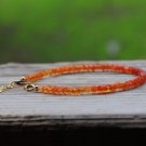 Carnelian Rondelle 3mm Faceted beads adjustable stacking bracelet | STK-1861