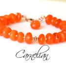 Carnelian Rondelle 6mm Faceted beads adjustable stacking bracelet | STK-1904