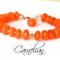 Carnelian Rondelle 6mm Faceted beads adjustable stacking bracelet | STK-1904