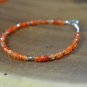 Carnelian Rondelle 3mm Faceted beads adjustable stacking bracelet | STK-1917