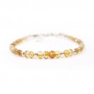 Citrine Rondelle 3-4mm Faceted beads adjustable stacking bracelet | STK-2189