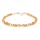 Citrine Rondelle 3-4mm Faceted beads adjustable stacking bracelet | STK-2191