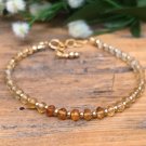 Citrine Rondelle 3-4mm Faceted beads adjustable stacking bracelet | STK-2204