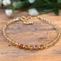 Citrine Rondelle 3-4mm Faceted beads adjustable stacking bracelet | STK-2204