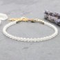 Clear Quartz Round 3mm Faceted beads adjustable stacking bracelet | STK-2280