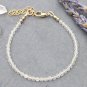 Clear Quartz Round 3mm Faceted beads adjustable stacking bracelet | STK-2280