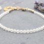 Clear Quartz Round 3mm Faceted beads adjustable stacking bracelet | STK-2280