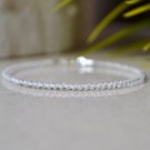 Clear Quartz Round 2mm Faceted beads adjustable stacking bracelet | STK-2281