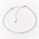 Clear Quartz Round 3mm Faceted beads adjustable stacking bracelet | STK-2284