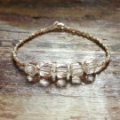 Crystal Quartz Cube 6mm Smooth beads adjustable stacking bracelet | STK-2339
