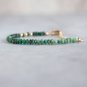 Emerald Rondelle 3.5mm Faceted beads adjustable stacking bracelet | STK-2425