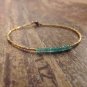 Emerald Rondelle 3.5mm Faceted beads adjustable stacking bracelet | STK-2437